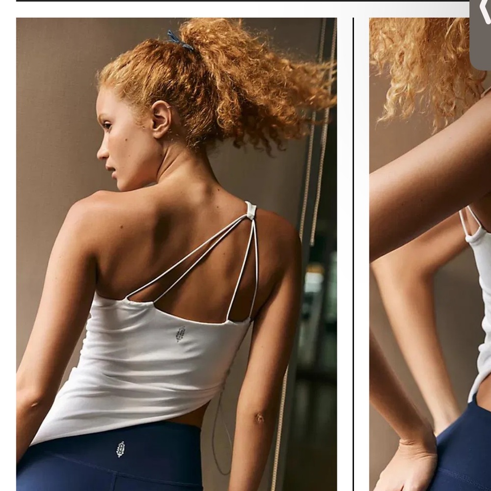 Free People Movement Find Your Flow One Shoulder Cami White NWOT - Picture 3 of 8